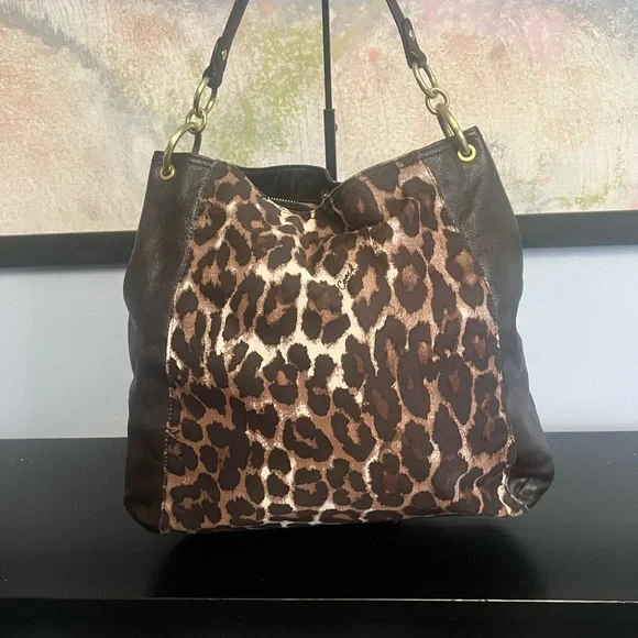 Coach Brown Park Chain Leopard Print Shoulder Bag - Picture 4 of 13